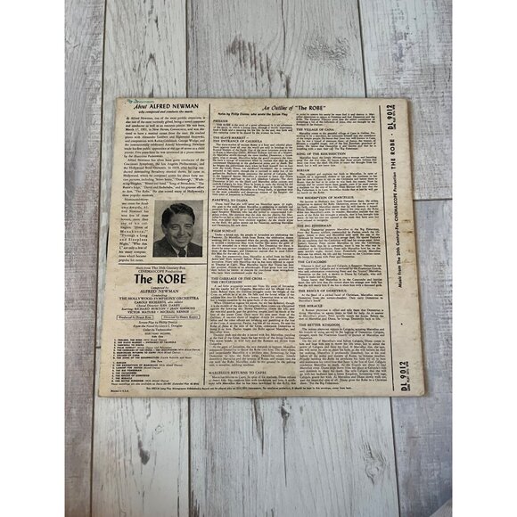 The Robe Soundtrack Alfred Newman Vinyl Record DL 9012 Vintage Album - Picture 5 of 5